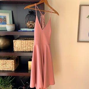 Lacey pink skater dress